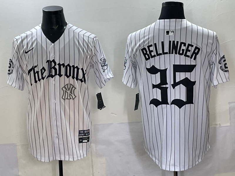 Men New York Yankees #35 Bellinger White Nike  2025 MLB Jersey style 005